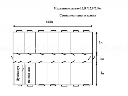 Модульное здание 16,8 *12,0*2,5м. в Троицкой